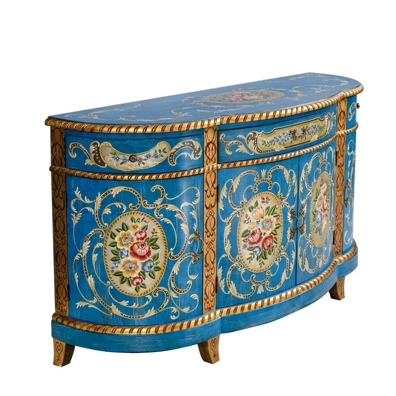 end luxury noble furniture with unique design serving hotel sideboard for living room antique painted home cabinet