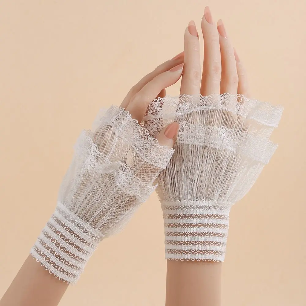 

Elegant Lace Ruffled Wrist Fake Sleeves Cuffs Costume Accessory Comfortable Fake Cuff Soft Sweater Cuffs Wedding