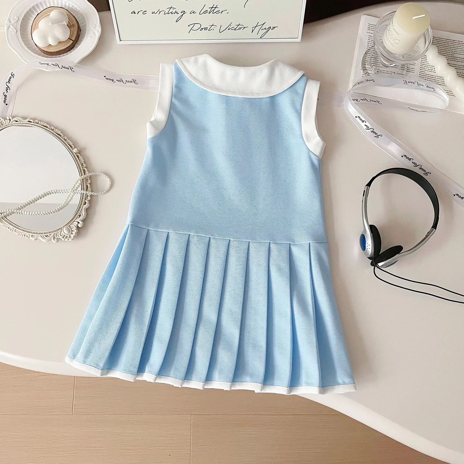Girls Polo Shirts Dresses Summer 2024 Children Casual Vest Dress For Baby Girl Sports Clothes Kids Costume Dress Outfits 5 6 7Y image 4