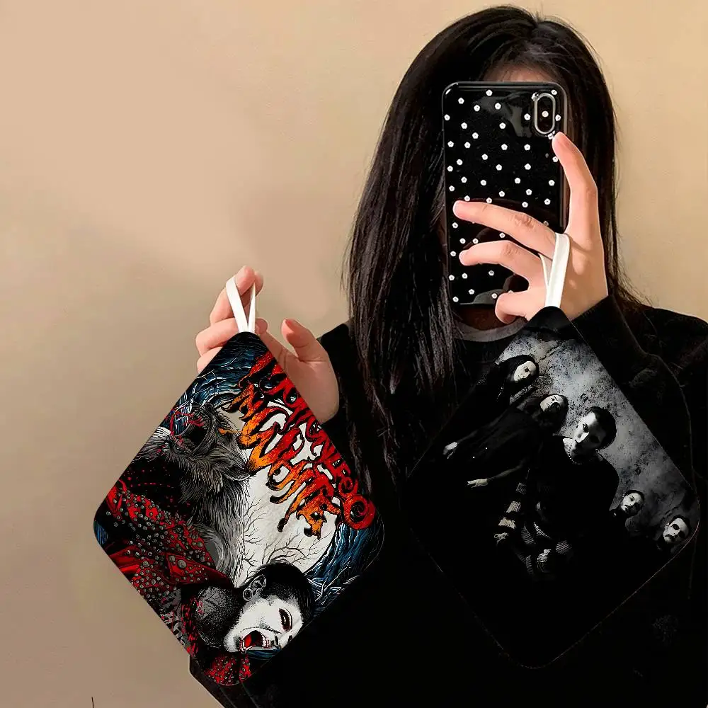 Metal Band Motionless In White Polyester Cotton Hand Wiping Towel, Hanging Design, Durable for Household Restaurant Toilet Use