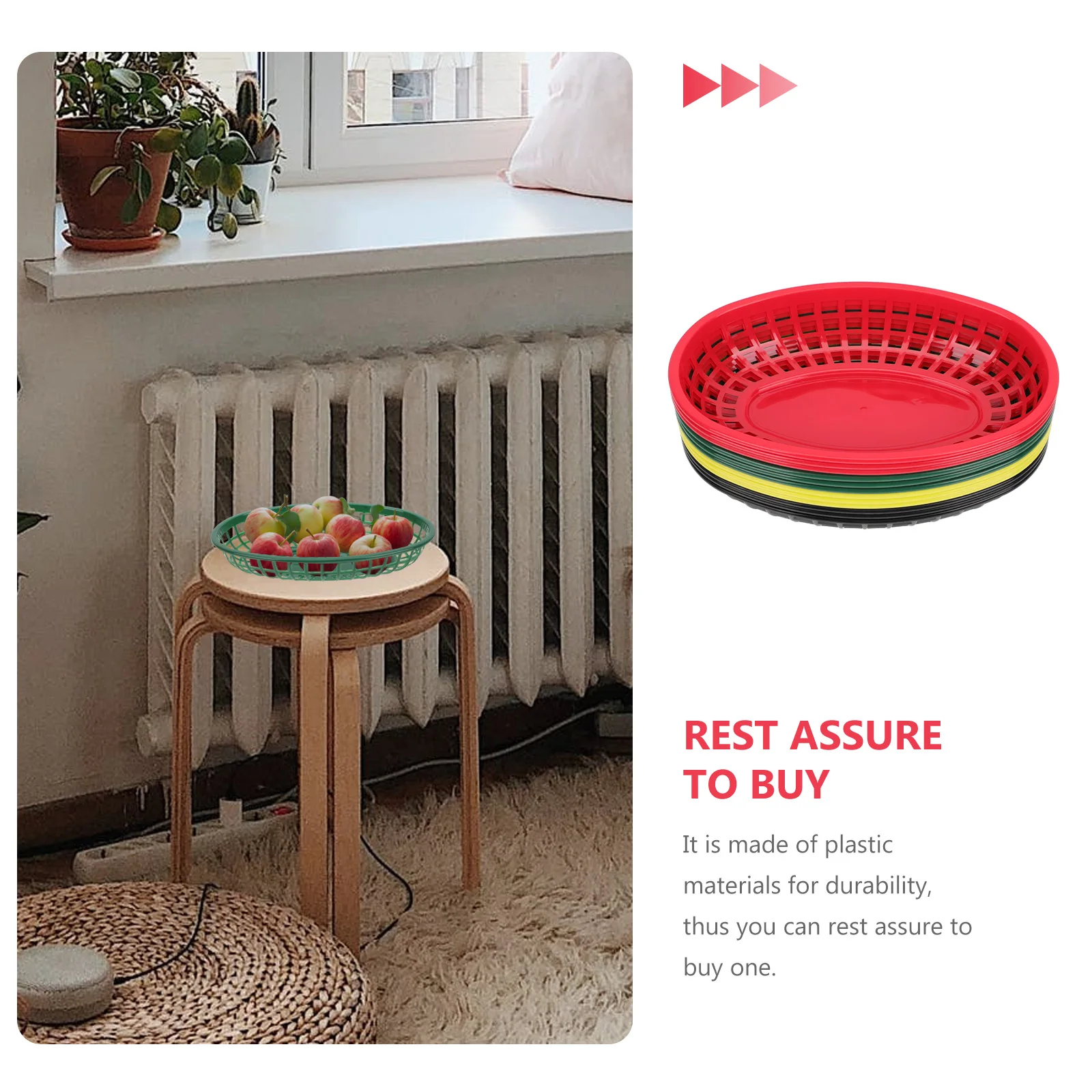

12pcs Fast Food Basket Boat Shaped Snack Tray Plastic Storage Container for Kitchen Home Office Restaurant Use