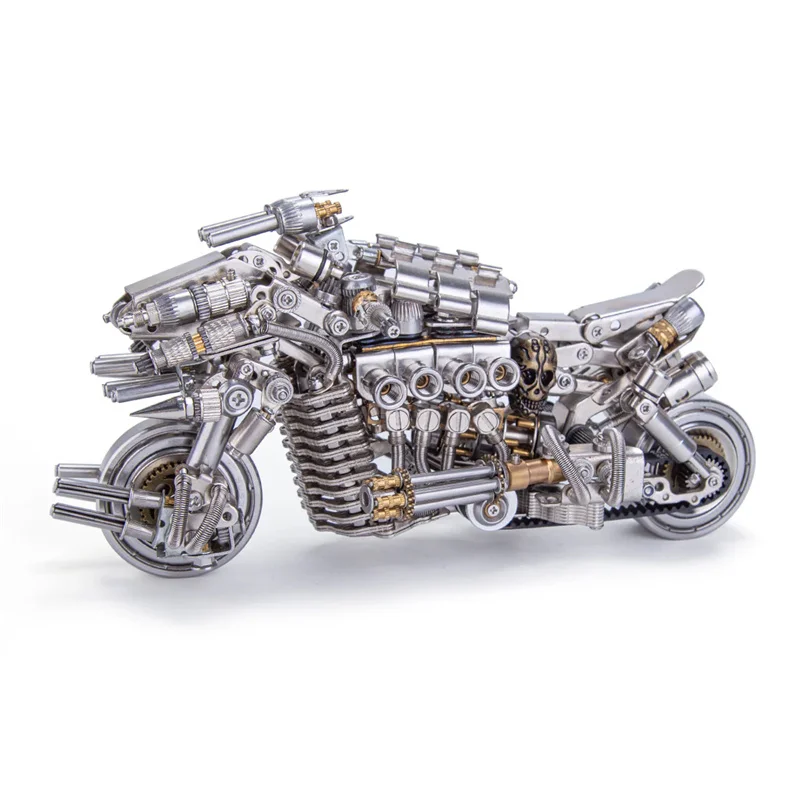 Pursuit Motorcycle 3D Metal Puzzle Model Kits Gift for Adults Kids Biker Jigsaw Puzzle DIY Mechanical Assembly  Toy - 900+PCS