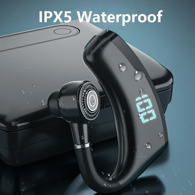 Earphone Bluetooth 5.2 TWS Headset Kait Telinga Nirkabel Tampilan LED Headphone Pengurang Kebisingan Stereo HiFi Earbud Tahan Air