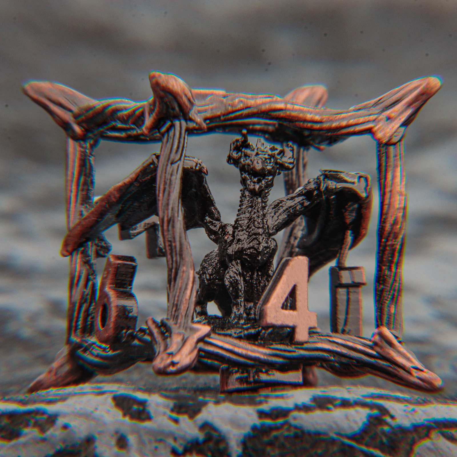 DND نرد معدني مجوف D&D، 7 قطع نرد متعدد السطوح للزنزانات والتنينات مجموعة ألعاب النرد D وD لهدية نرد التنين RPG MTG #6