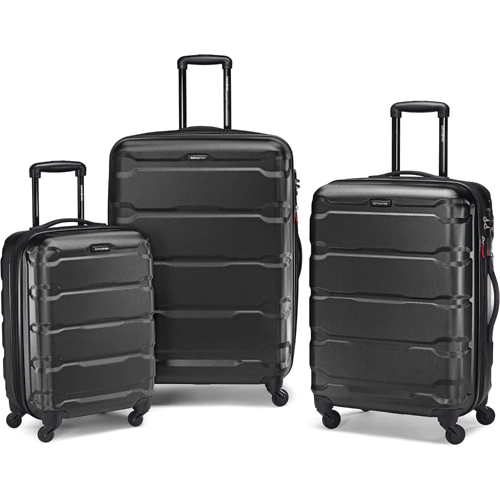 

Samsonite Omni PC Hardside Expandable Luggage with Spinner Wheels, Black, 3-Piece Set (20/24/28)