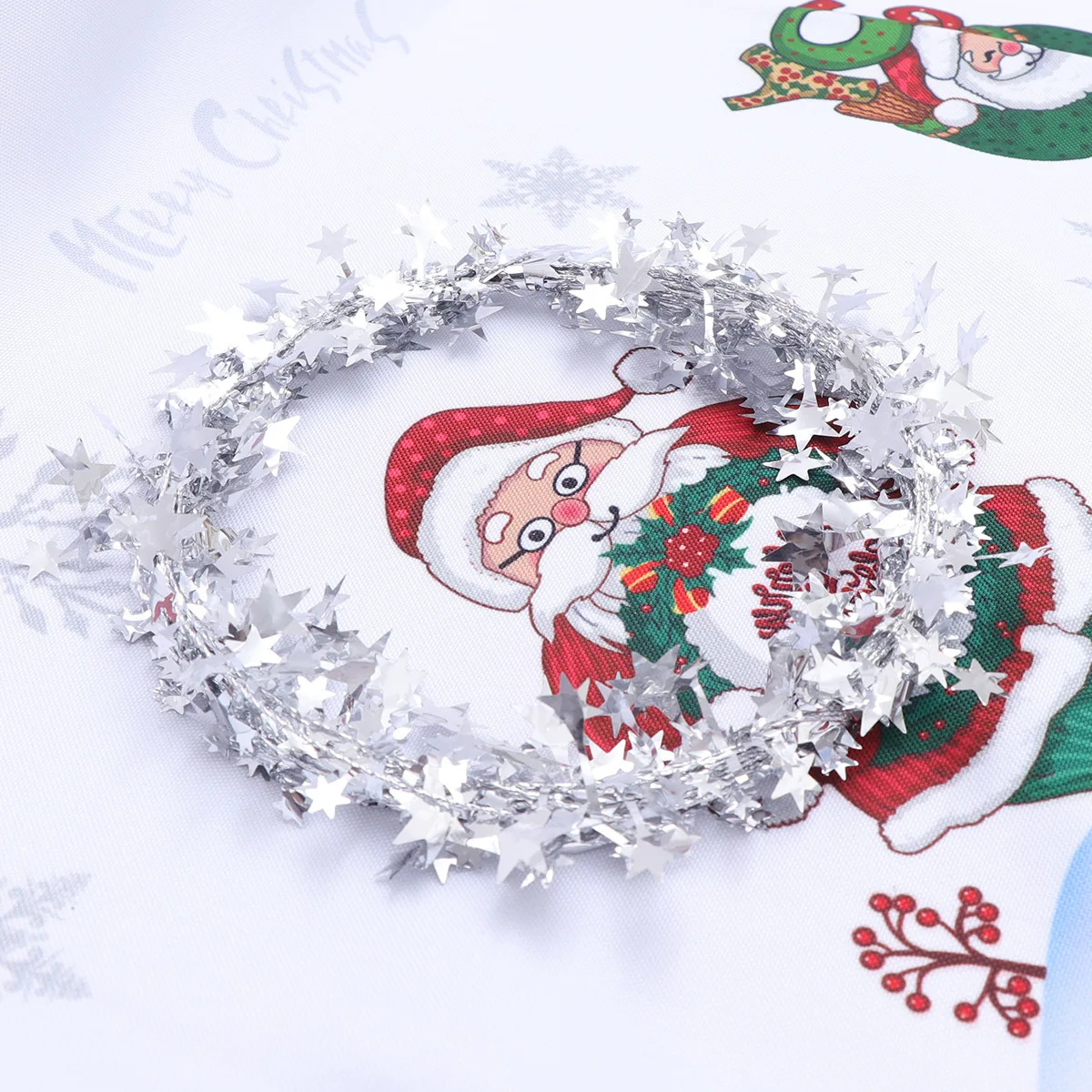 

5Pcs Christmas Star Garland Silver Decorative Rattan Hanging Garland Xmas Tree Pendant Christmas Decoration for Home Cafe Office