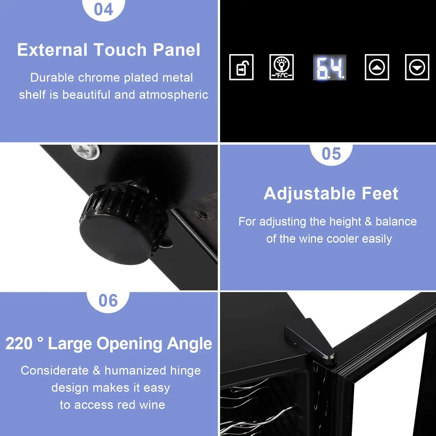 Bottle Wine Fridge, Freestanding Compressor Wine Cooler Refrigerator, Beverage Wine Chiller with Digital Temperature