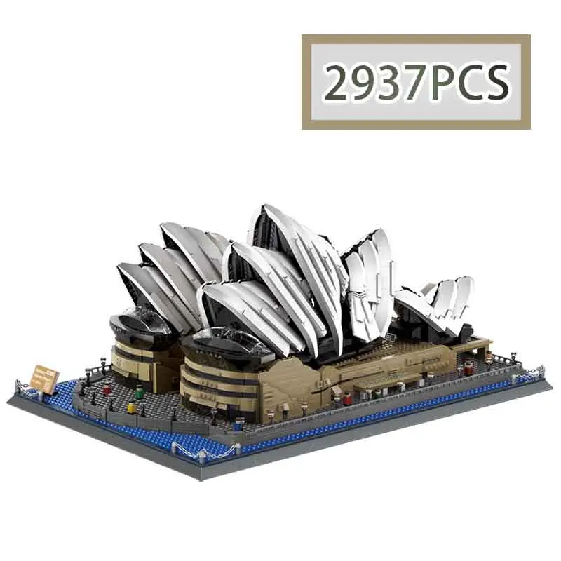 

Конструктор MOC 2937 деталей: Креативная архитектурная модель оперного театра в Сиднее (Австралия) — городской пейзаж, развивающая игрушка-головоломка для детей