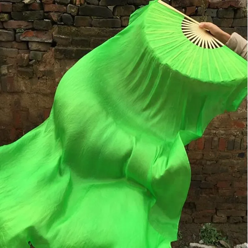 Jednolity Kolor Jedwabny Wachlarz do Tańca Brzucha Welon Kostium Akcesoria do Tańca Brzucha Rekwizyty do Ćwiczeń Tancerki Królewski Niebieski Zielony Czerwony Fotografia