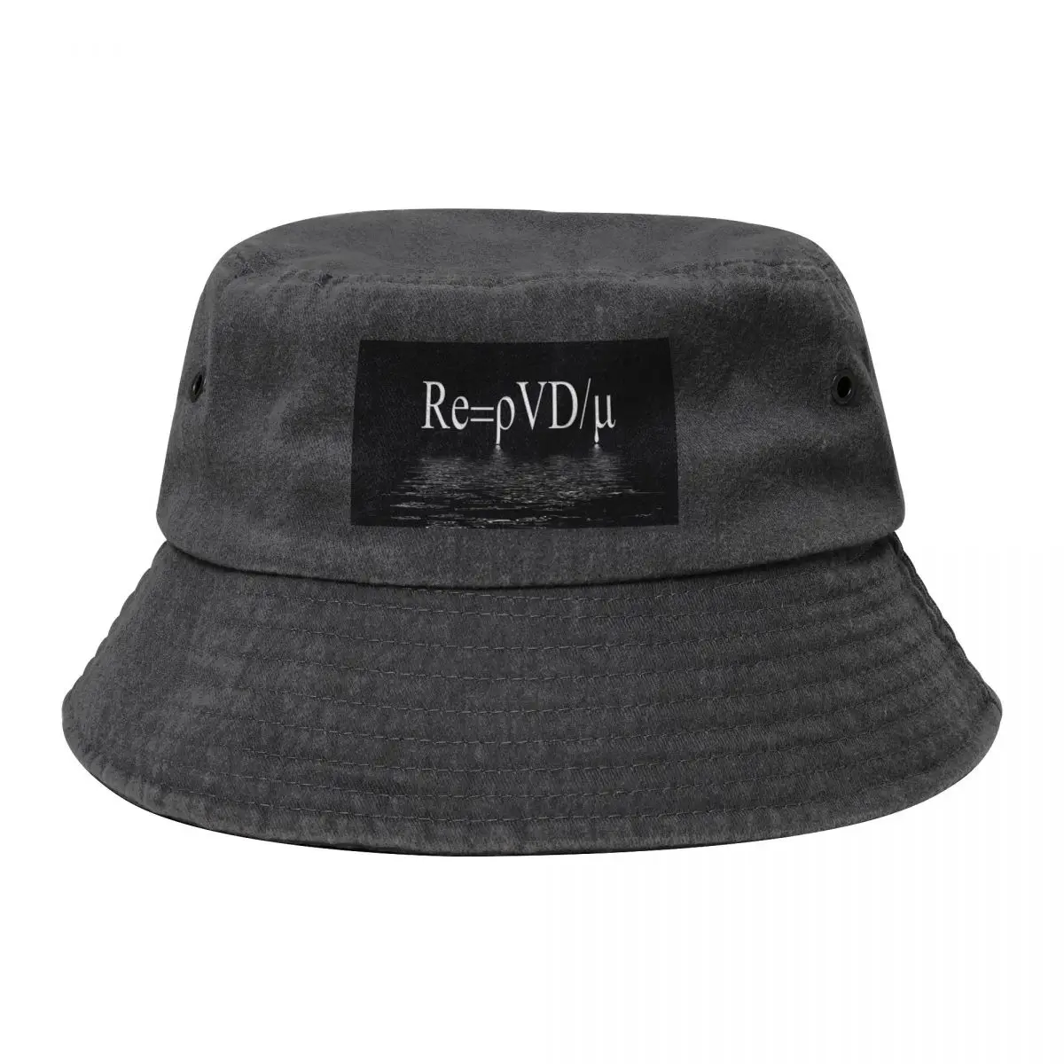 

Reynolds equation for turbulence reflected in ripples of water. Re=ρVD/μ Bucket Hat Designer Hat sun hat Female Men's