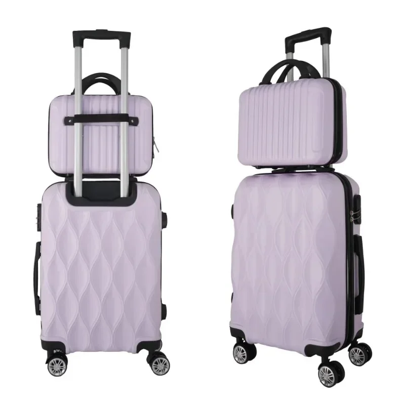 New Universal Wheel Trolley Luggage Sets Case with Spinner Caster Zipper Password Box Abs Material for Traveling , Suitcase Set