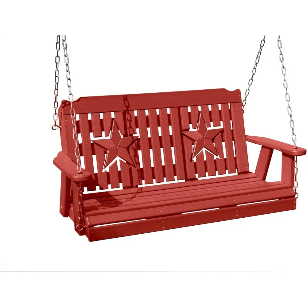 

3-местные 5 футов пластиковые деревянные качели из полипластика для пиломатериалов премиум-цвета HDPE без древесных волокна Memorial Pat