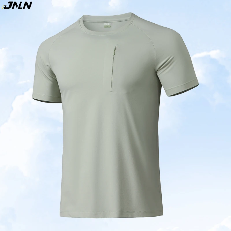 JNLN Herren Kühl-T-Shirt für Wandern, Klettern, Trekking, Bergsteigen Kurzärmeliges T-Shirt Funktionales Outdoor-Kurzarmshirt