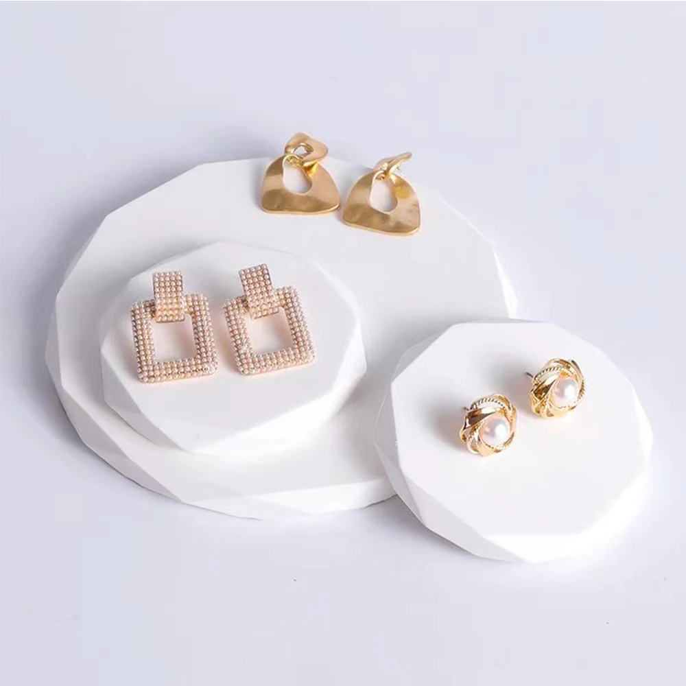 Round Heart Concrete Jewelry Display Plate Tray Mold, Epoxy Resin Plaster Candlestick Home Decor Making Silicone Mould