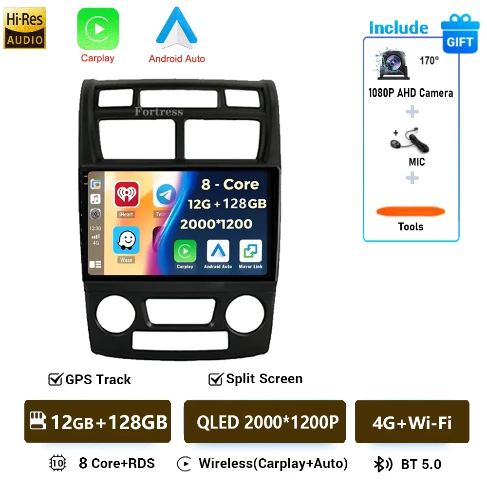 Autoradio voor Kia Sportage 2 2007 2008 2009 Multimedia Speler 2 Din Android 16 Carplay Auto Stereo GPS DVD Head Unit 5G WIFI