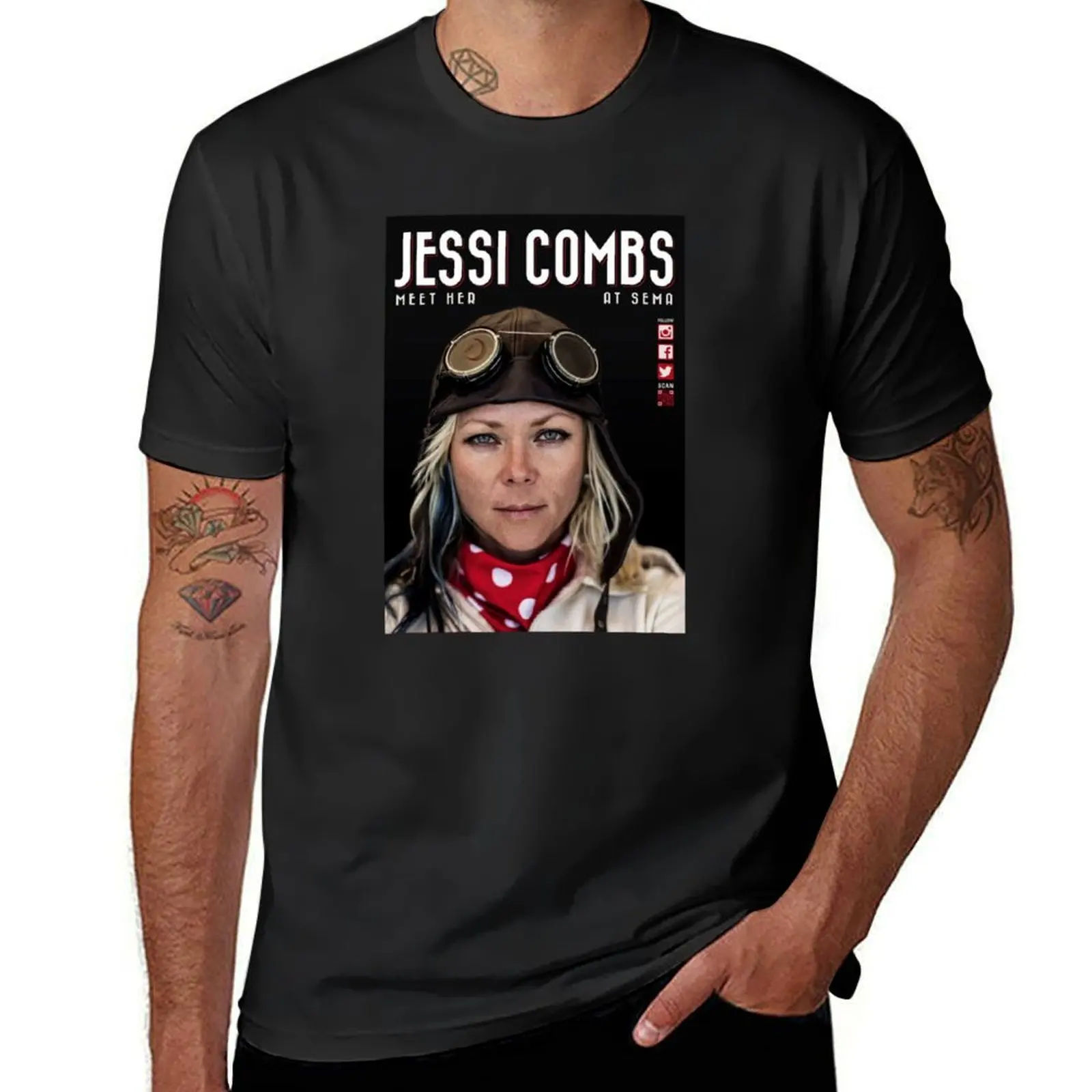 Jessi Combs Meet Her At Sema Cover T-Shirt plus sizes korean fashion vintage mens graphic t-shirts