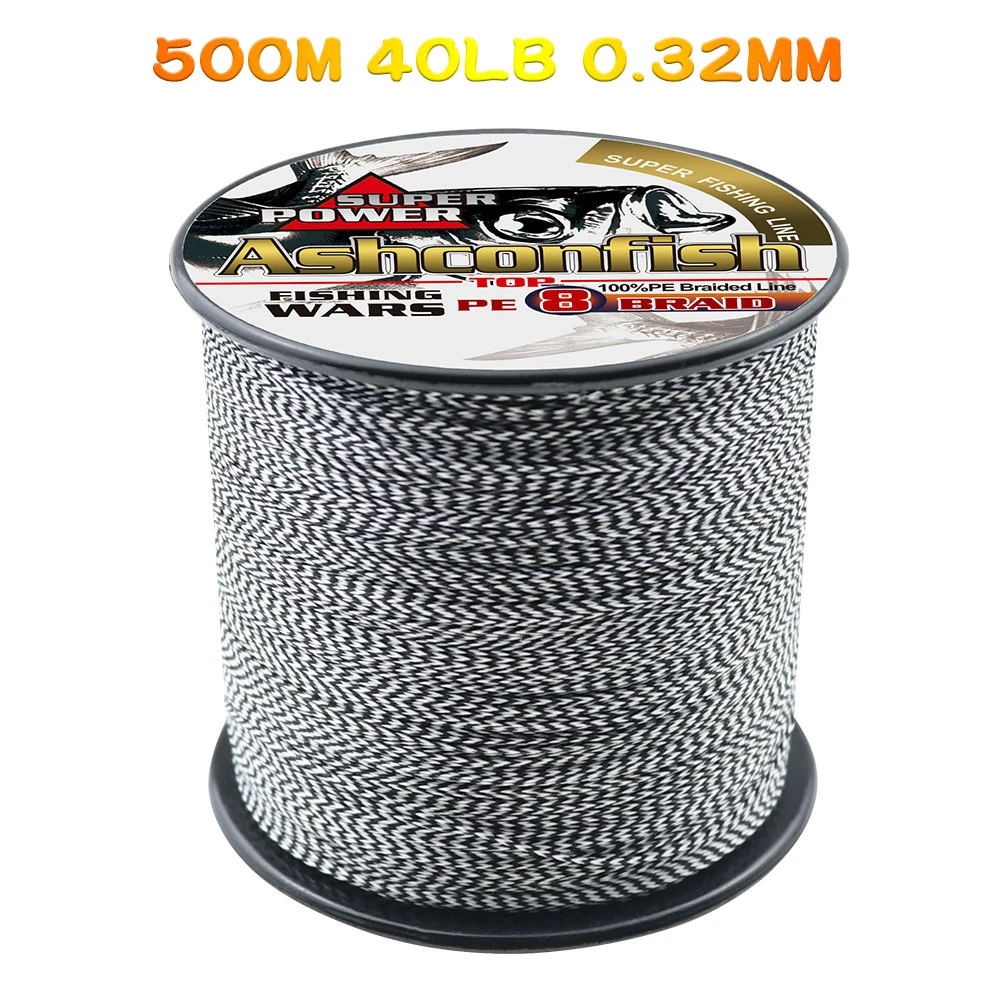 Ashconfish Braided Fishing Line 8strands 500M 1000M Spot line Abrasion Resistant Lines Incredible Superline Zero Stretch 6-300LB