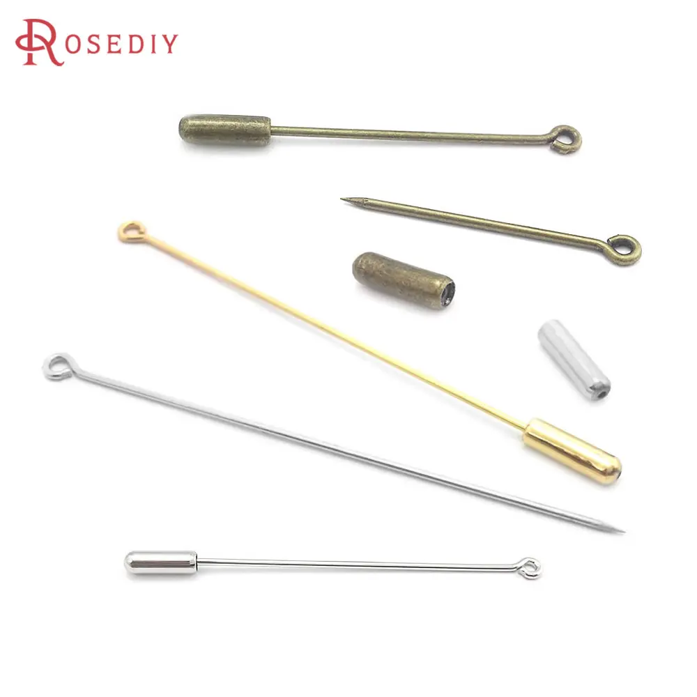 with Stopper Pin 35MM 45MM 60MM Antique Bronze Brass Brooch Sharp Eye Pins Needle Diy Jewelry Findings Accessories Wholesale