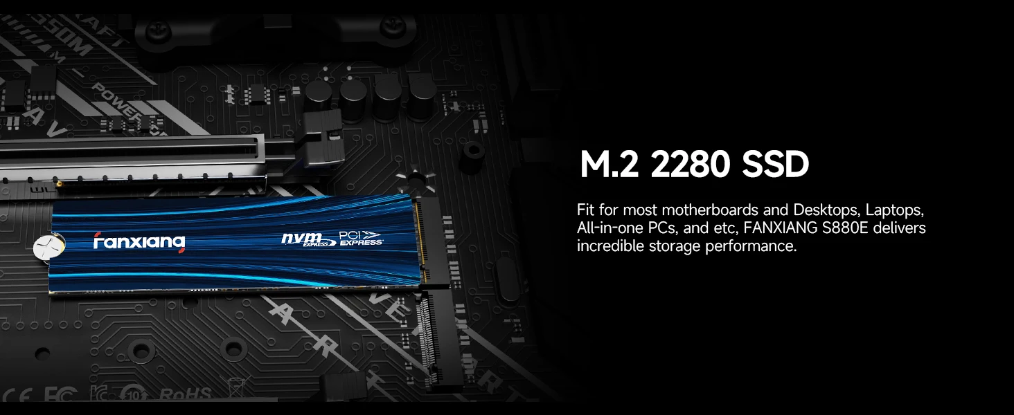 fanxiang SSD 1TB NVMe 1.4 PCIe Gen4x4 SSD M.2 2280 Interno - Lettura Fino a 7300 MB/s, Unità a Stato Solido Interne Compatibile con PS5 PC Desktop Laptop S880 fanxiang SSD 1TB NVMe 1.4 PCIe Gen4x4 SSD M.2 2280 Interno - Lettura Fino a 7300 MB/s, Unità a Stato Solido Interne Compatibile con PS5 PC Desktop Laptop S880