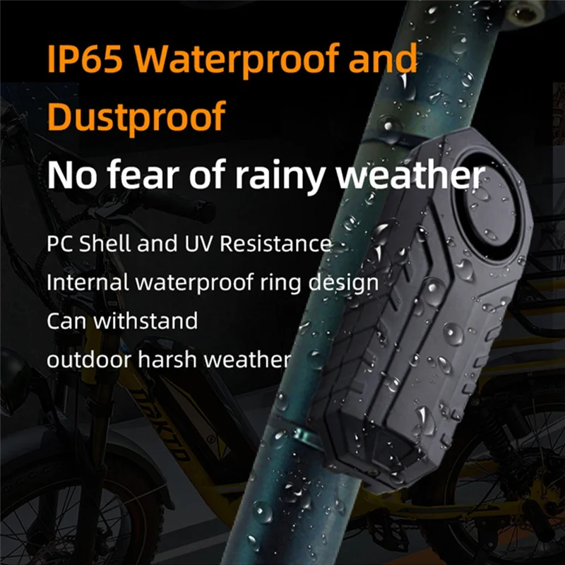 

Bicycle Alarm Bell 113Db Electric Bike Horn Motorbike Security Anti Theft Wireless Remote Control Vibration Detector