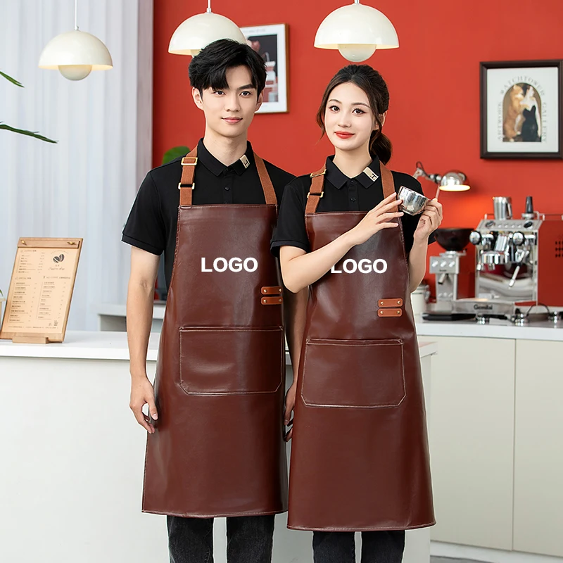 Męska i damska odzież robocza Wisząca szyja Wodoodporna i olejoodporna Kuchnia Kawa Sklep Owocowy Fartuch kelnerski Nadrukowane imię