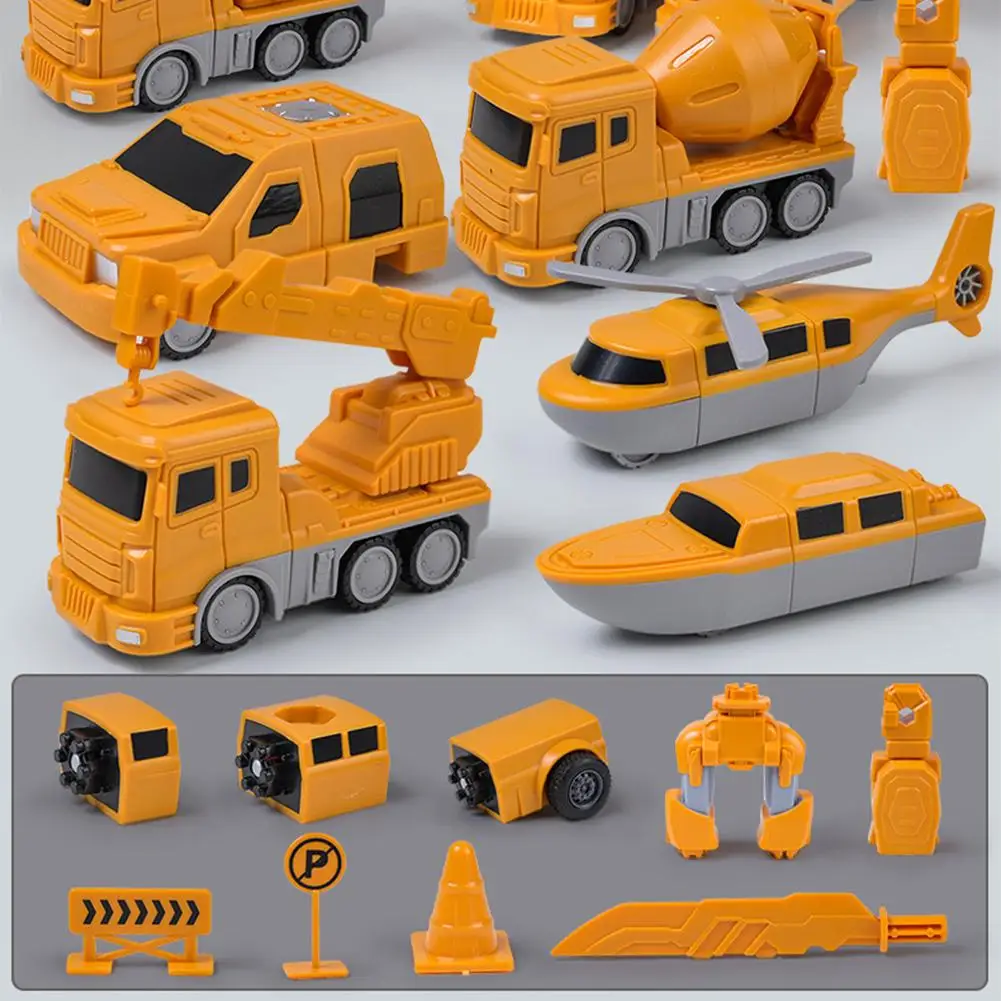 Magnetic Transform Engineering Car Assembled Toys With Construction Vehicle Vehicles,Kids\' Storage Construction Box,Toy Pla L2R8