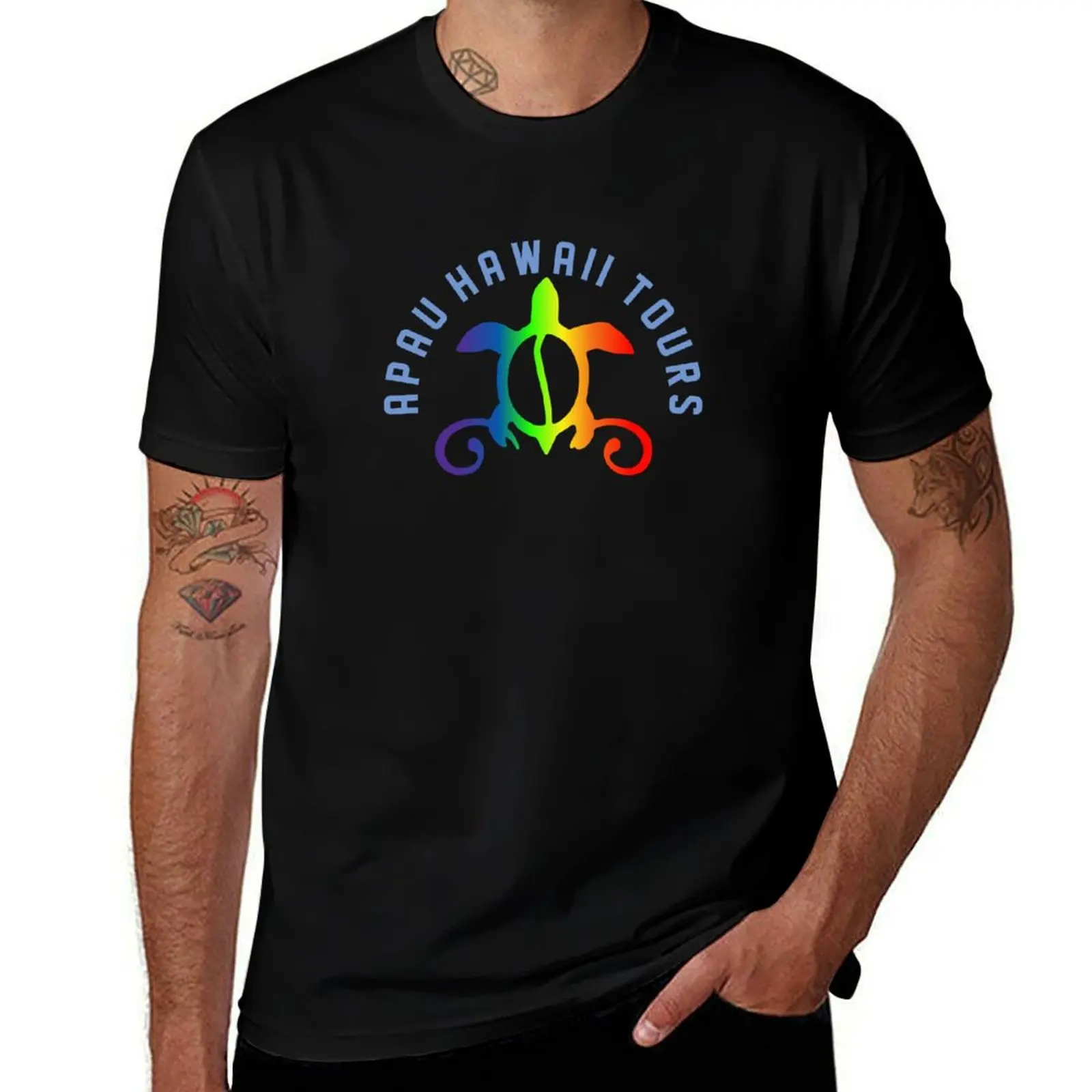 Apau Hawaii Tours - Collegiate Style Logo T-Shirt Lightweight Basic Short Sleeve Shirt T-Shirt