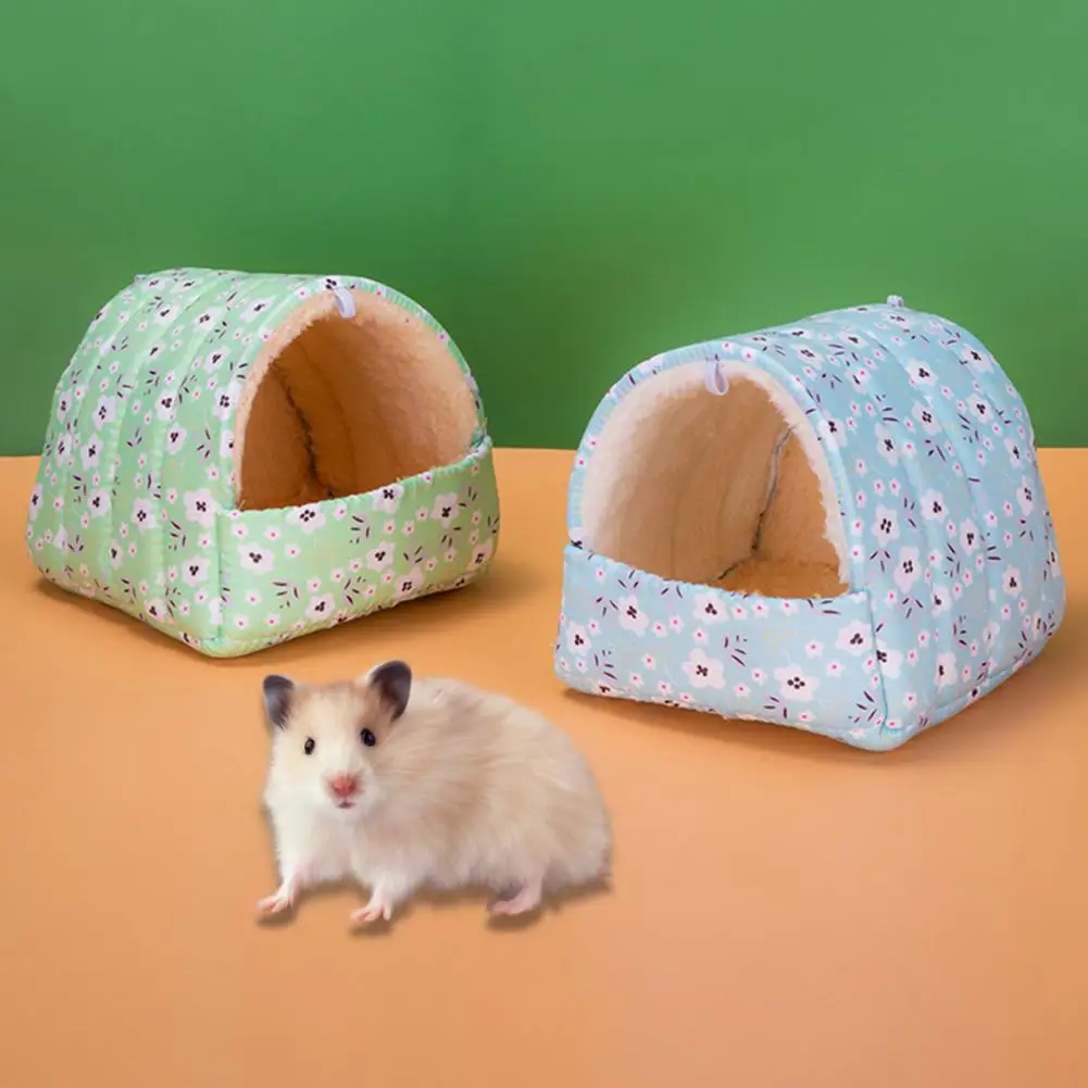 Hamster Nest Comfortable Hamster Bed Cloth Keep Warm  Nice-looking Flower Print Hamster Nest