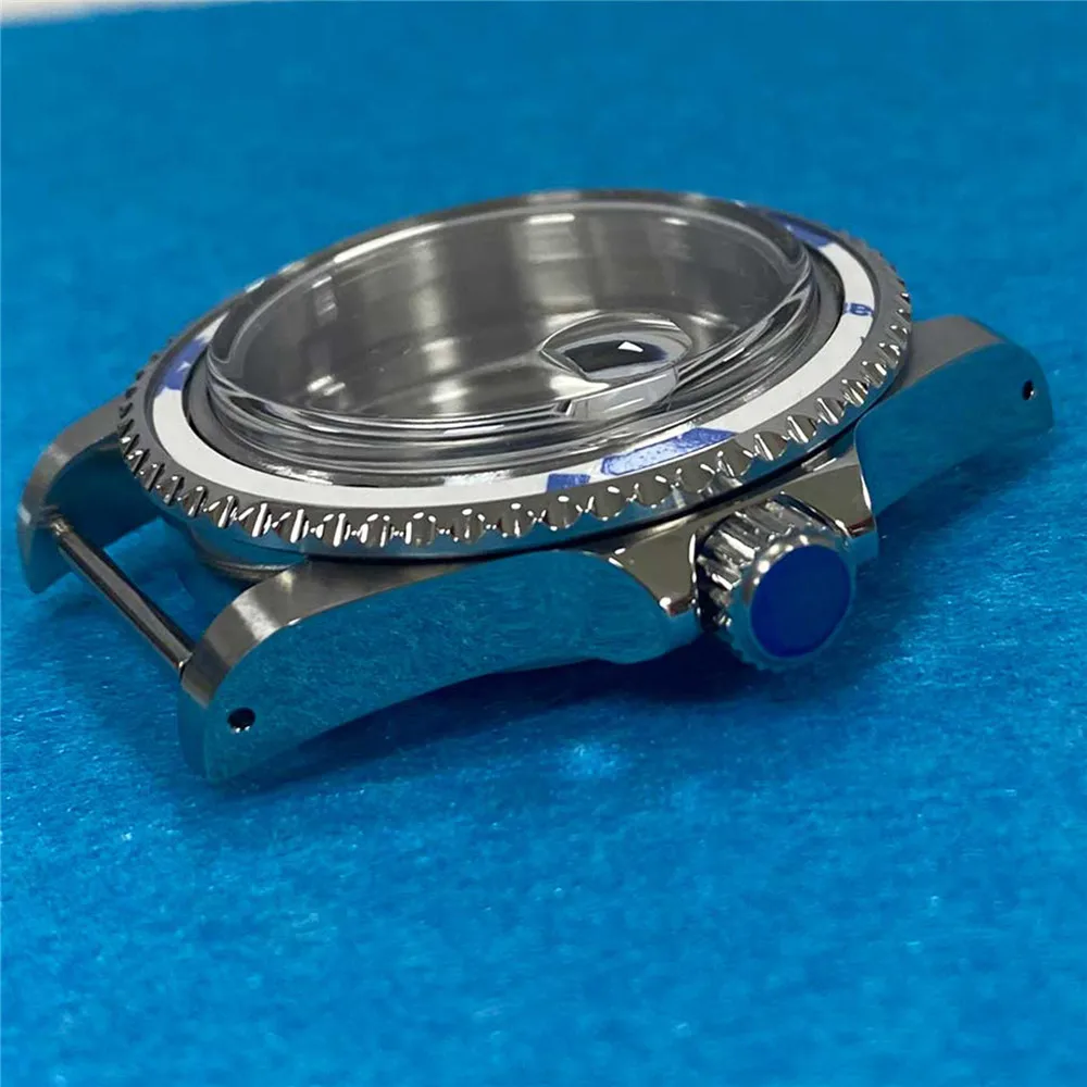 Retro NH35 kast 39,5 mm, waterdichte roestvrijstalen acryl spiegelhorlogekast, voor NH34 NH35 NH36 mechanisch uurwerk horlogehoes