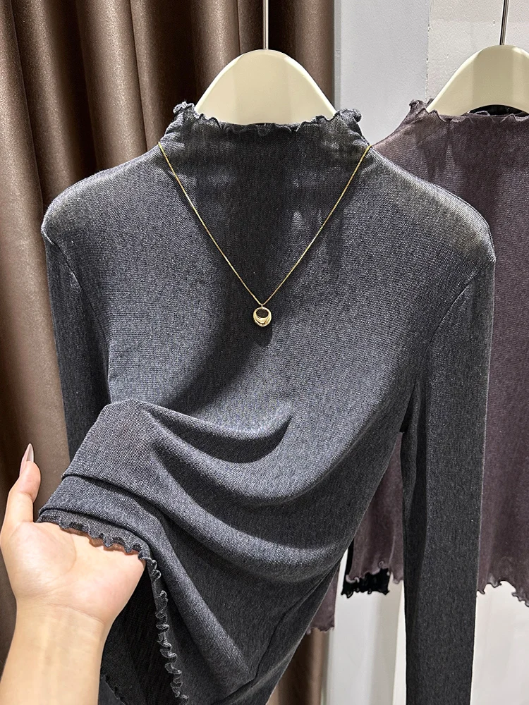 

Ele Me ter Ne Base irt Women's Spring Autumn 2026 New Inner Wear High Elastici Thin Me Top Korean Sle Slim...