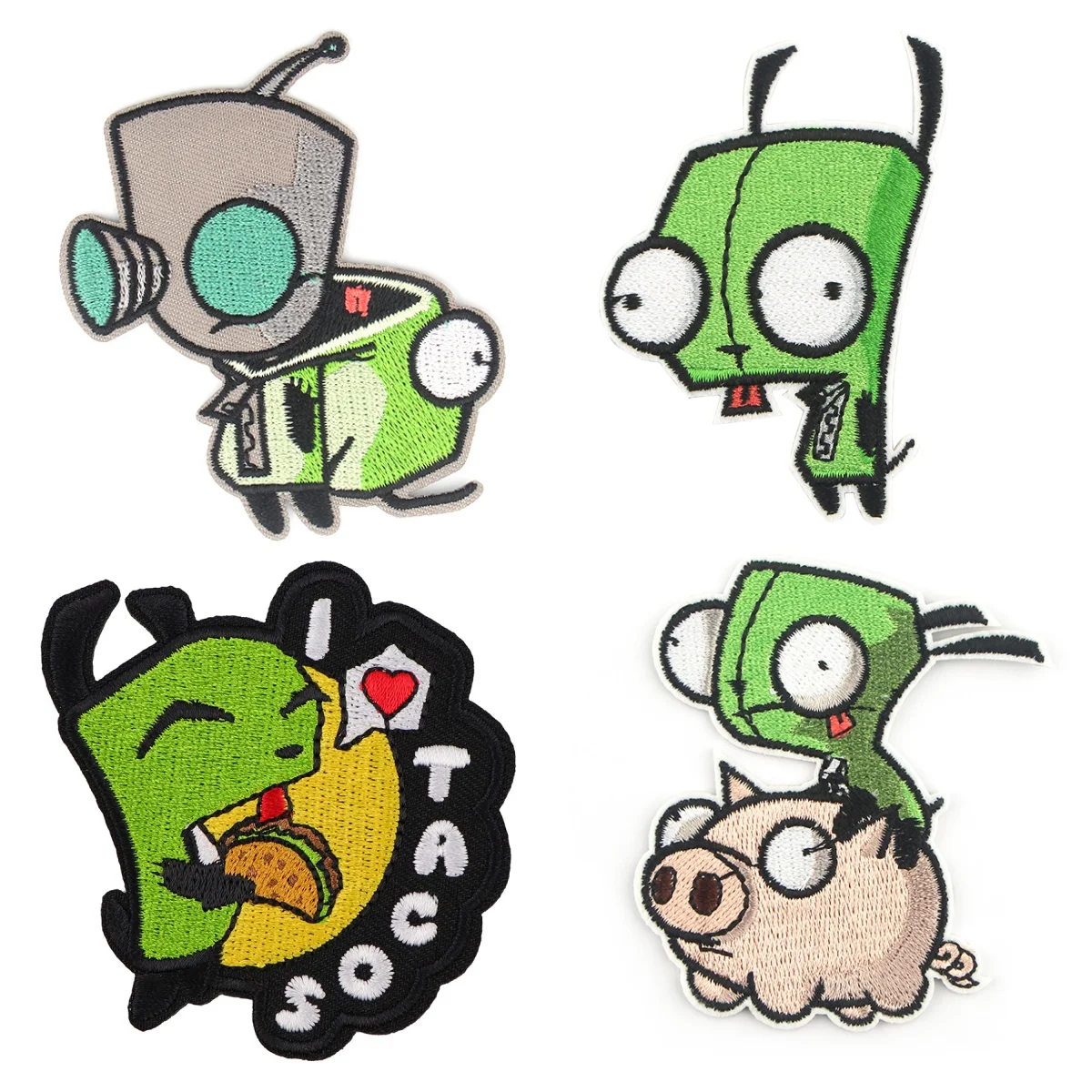 

Мультяшные анимированные вышитые нашивки с изображением инопланетянина, железные нашивки для одежды, термоклеевые нашивки для курток «сделай сам», наклейки для шитья