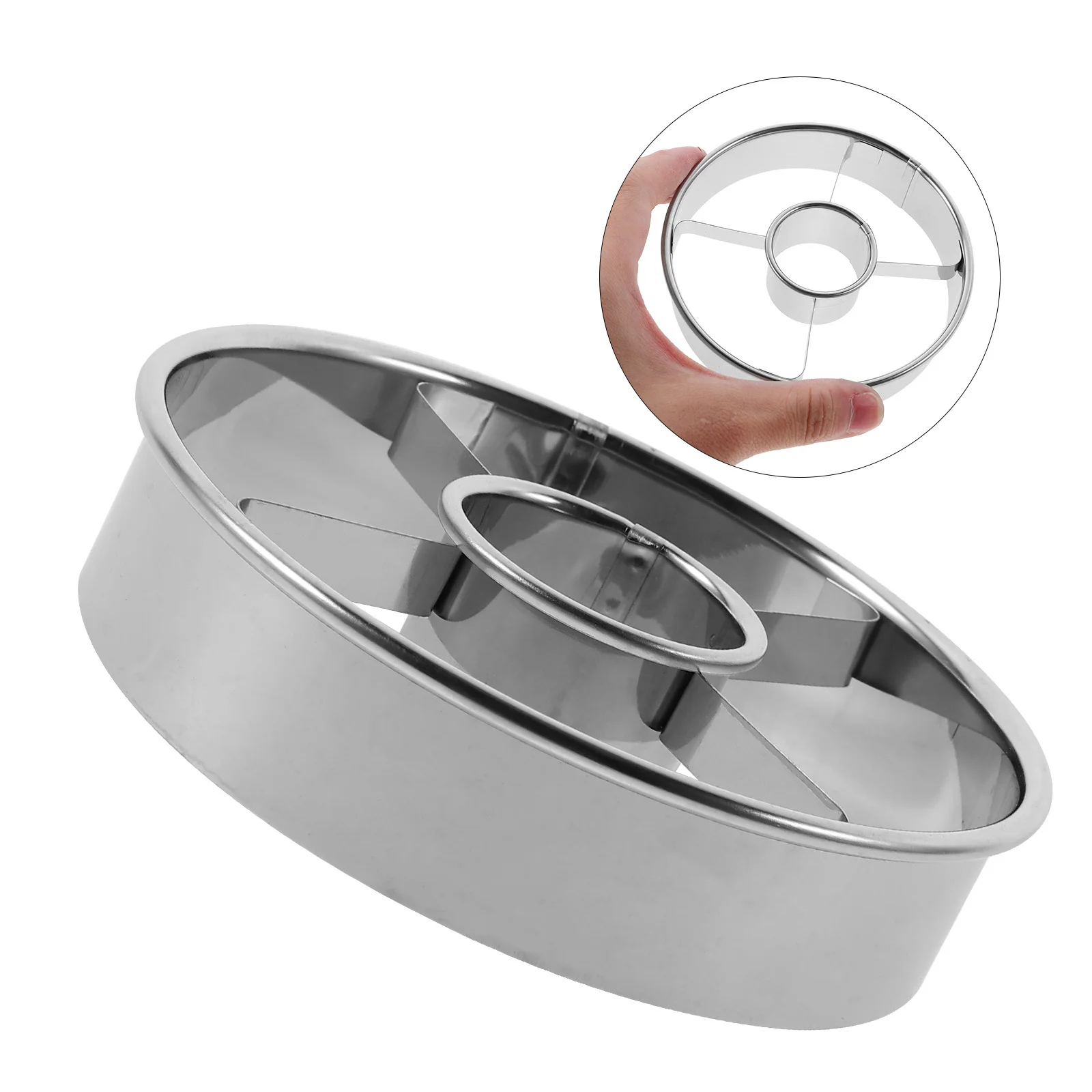 

1pc Round Doughnut Mold Stainless Steel Reusable Baking Molds For Diy Donut Making Cake Decorating Supplies Carved Cutter