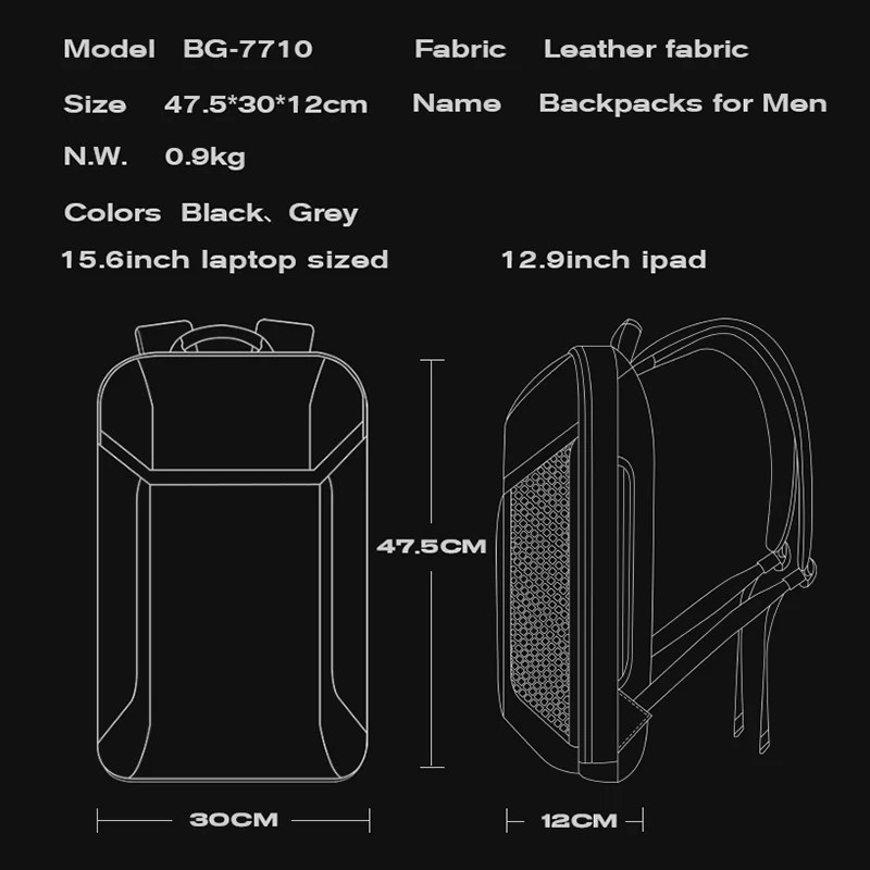 2023 BANGE Business Backpack Men Luxury Waterproof School Laptop Backpacks USB Charging Travel Bag Aesthetic Backpack Design