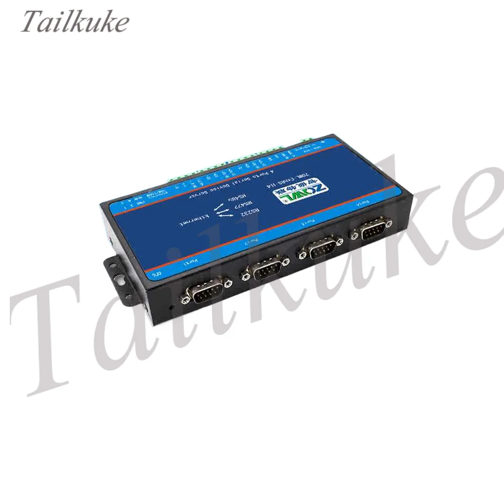 4 Serial Server RS232/485 to Ethernet Modbus TCP/RTU Serial to Ethernet Communication Module