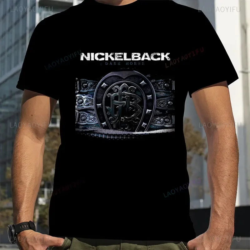 Vintage Nickleback Band Dark Horse 100% Cotton Man Shirt Nickleback Get Rollin New Album Merch Unisex Classic Music Women Tshirt