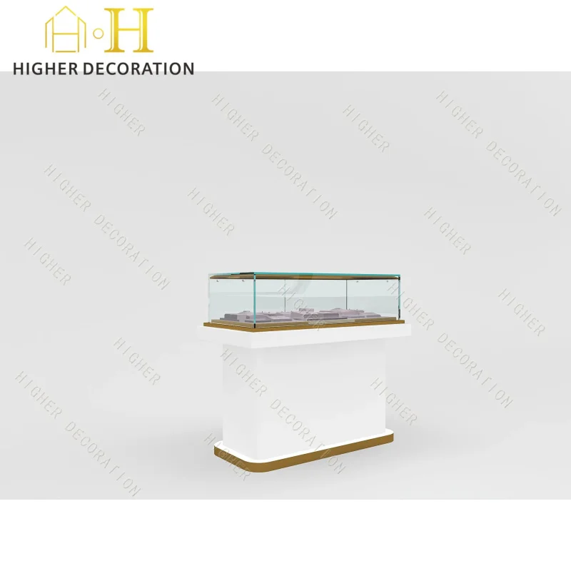 custom.Innovative Rotating Jewelry Display Stand Jewelry Display Table Dynamic Store Presentations with LED Lights