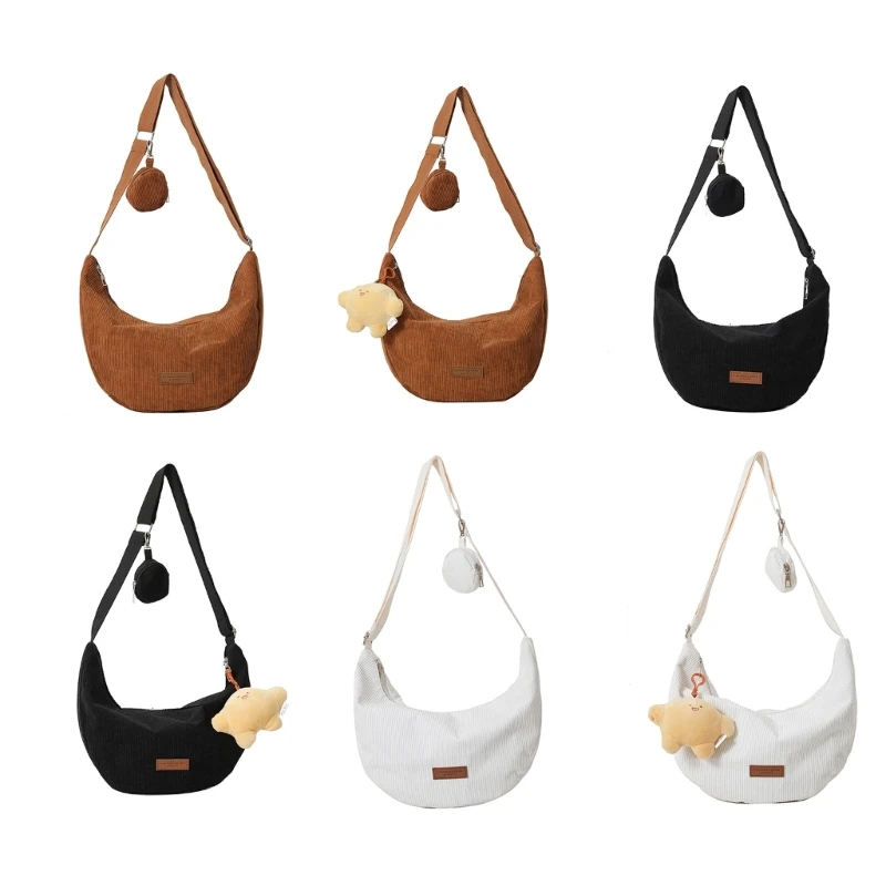 Stylish Corduroy Crossbody Bag Soft and Comfortable Shoulder Bags for Women