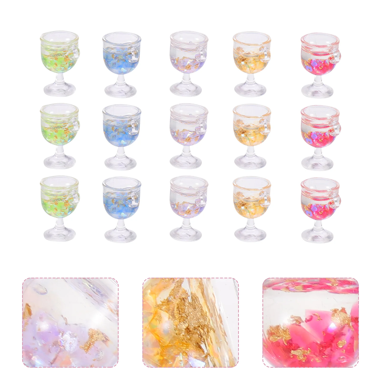 36 Pcs Mini Simulation Accessories Unique Jewelry Goblet Charms Miniature Goblets DIY Pendant Resin Handmade Materials