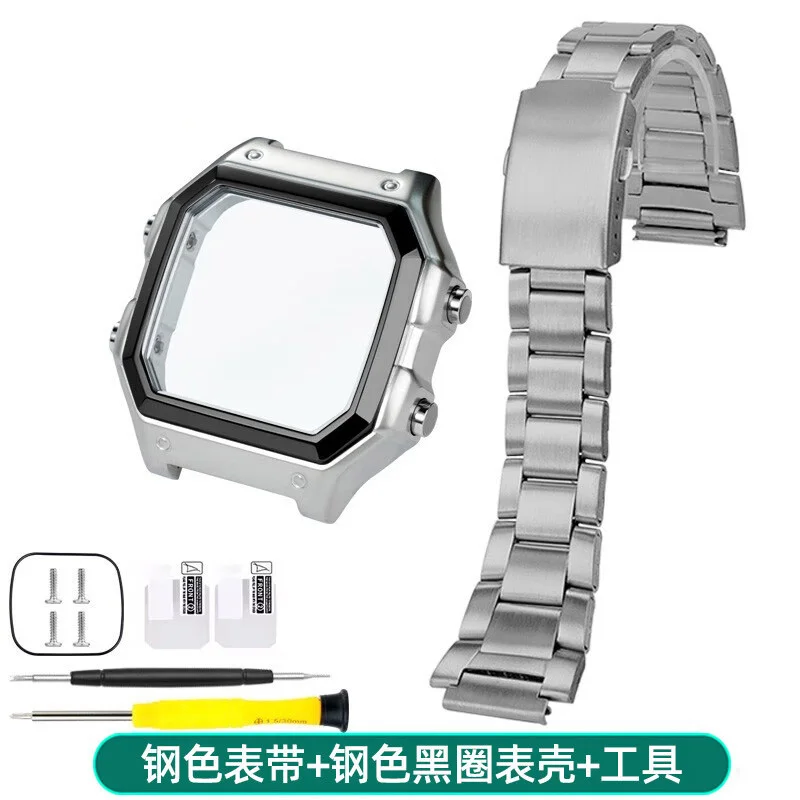 AE-1200 Gehäuse mit Spiegelglas für Casio AE1200/AE1300, modifiziertes Metall-Edelstahlgehäuse mit wasserdichter Ringschraube und Werkzeug 9