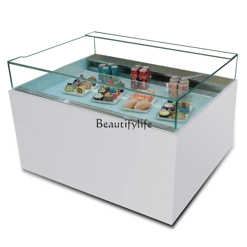 

Open sandwich cabinet Horizontal cake display cabinet Shou spray Refrigerated and fresh