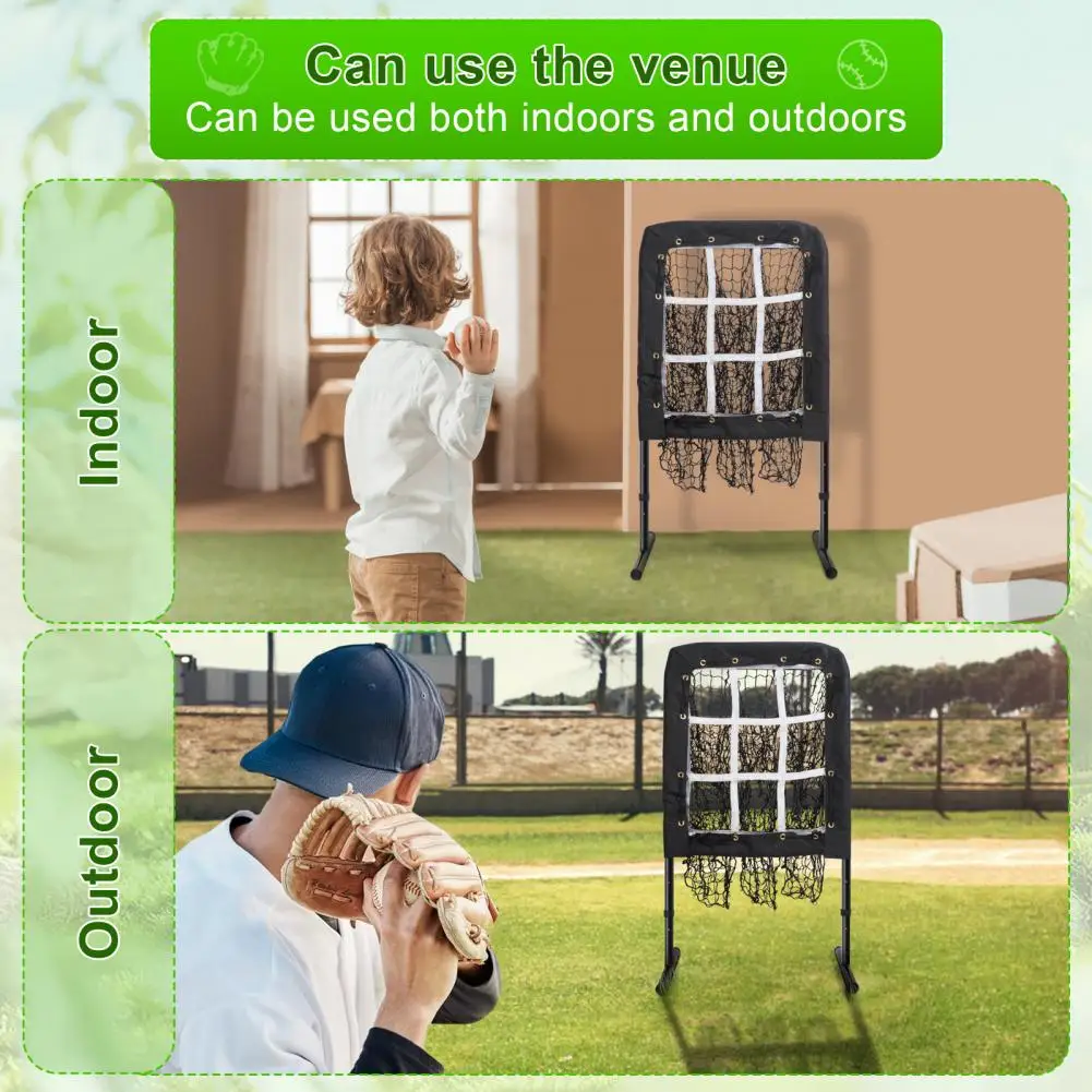 Baseball Pitching Net with Strike Zone Softball Practice Net with Ground Stakes 9 Holes Outdoor Baseball Training Net Target #5