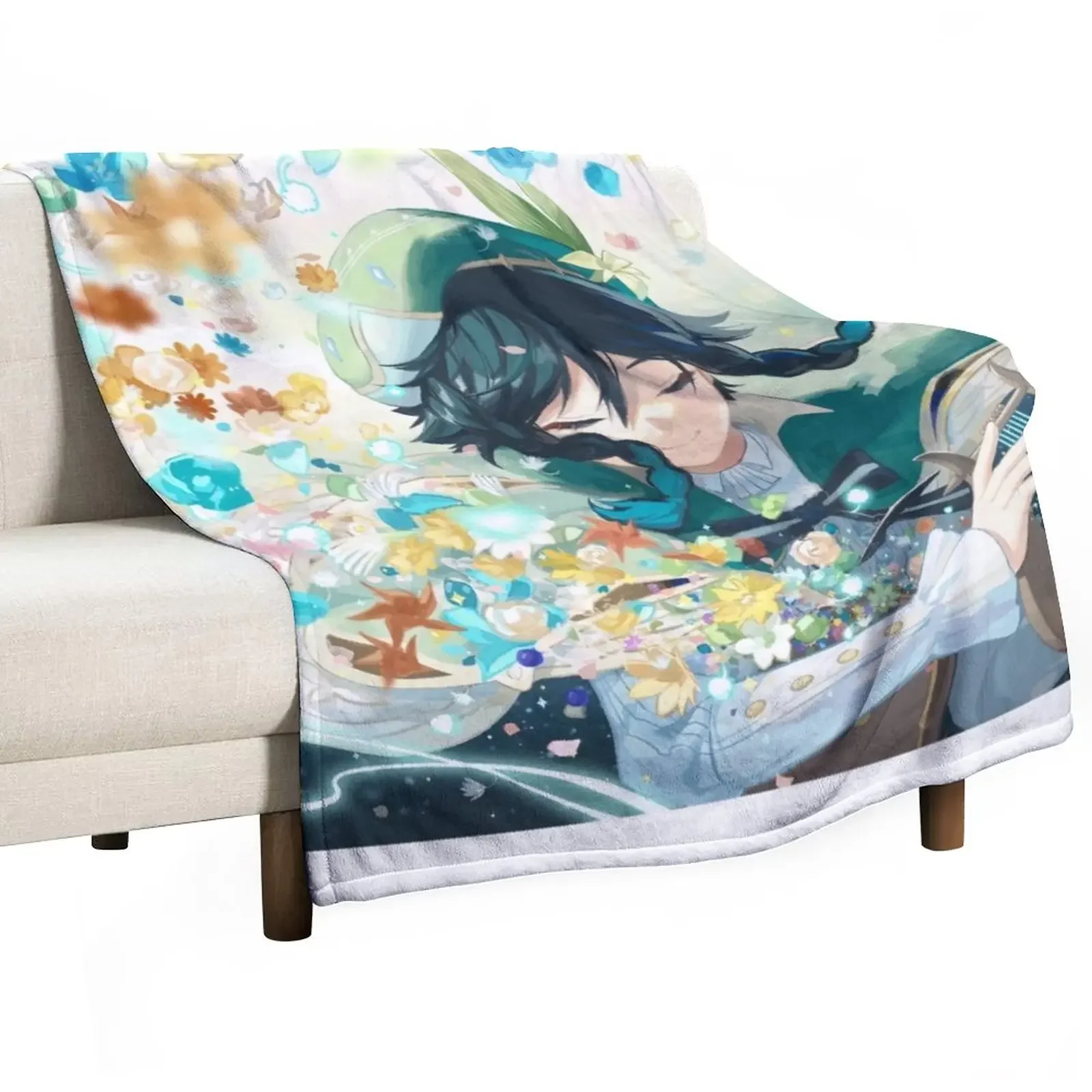 Cool Venti Genshin Impact Throw Blanket Stuffeds Furrys Luxury St Blankets