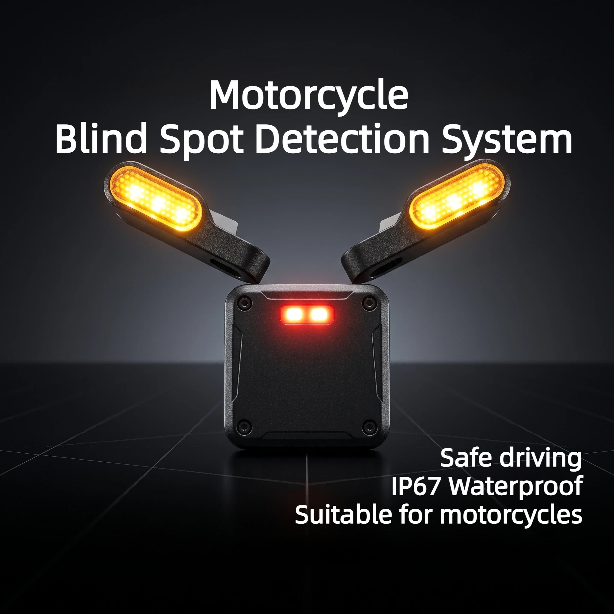 Motorcycle Rear Collision System 77GHz Motorcycle BSD Radar Kit Blind Spot Detection System IP67 Waterproof
