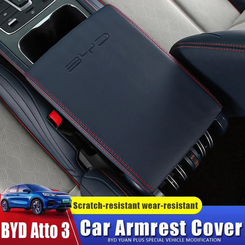 

Car Central Control Armrest Leather Protective Cover Soft Comfortable for BYD Atto 3 Yuan Plus 2023 Auto Interior Accessories