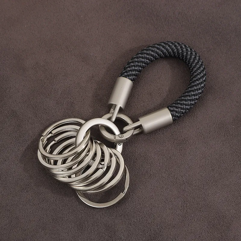 Minimalist Titanium Alloy Keychain Natural Finish Multi-Ring Organization Lanyard Multifunctional Insta-Style Key Holder