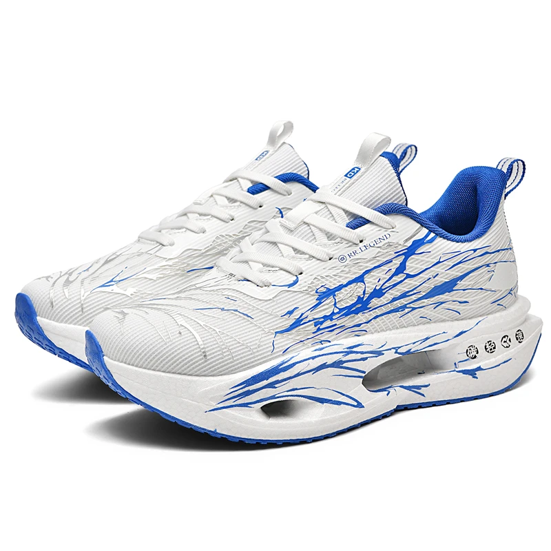 

Sports and leisure shoes, men's shoes, marathon oversized air cushioned shoes, fly woven all season rubber, wear-resistant, anti