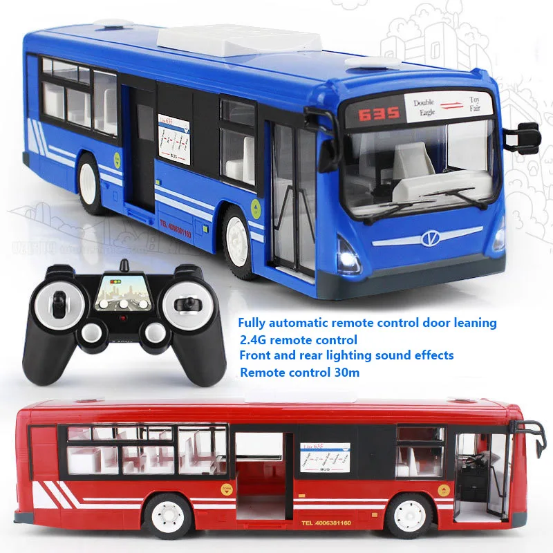 

2.4G RC Car Bus 6CH Remote Control City Bus High Speed One Key Open Door RC Bus with Realistic Sound Light