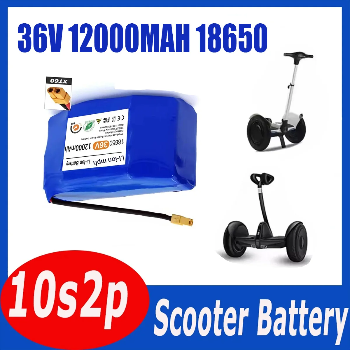 

genuine new 36V18650 Battery pack 12Ah Rechargeable Lithium ion battery forbalancing Scooter HoverBoard unicycle