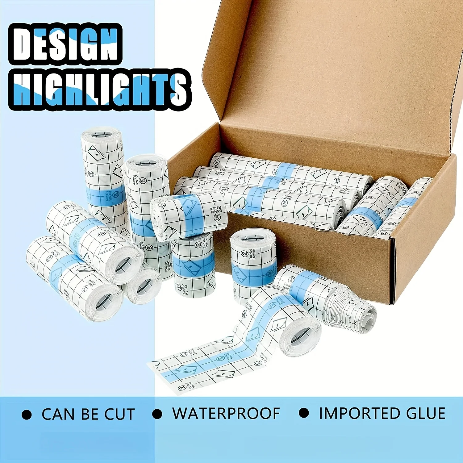 

Прозрачная водонепроницаемая лента | Прозрачный клейкий пластырь, подходит для душа, плавания, защиты кожи и послеоперационного ухода.