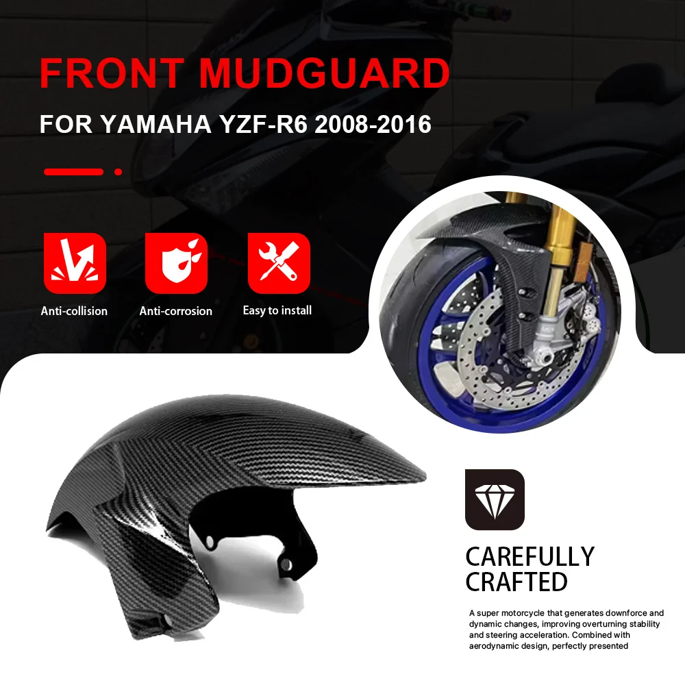 

Motocycle Front Tire Wheel Fender Mudguard For YAMAHA YZF R6 YZF-R6 YZFR6 2008-2016 ABS Carbon Paint Splash Guard Fairing